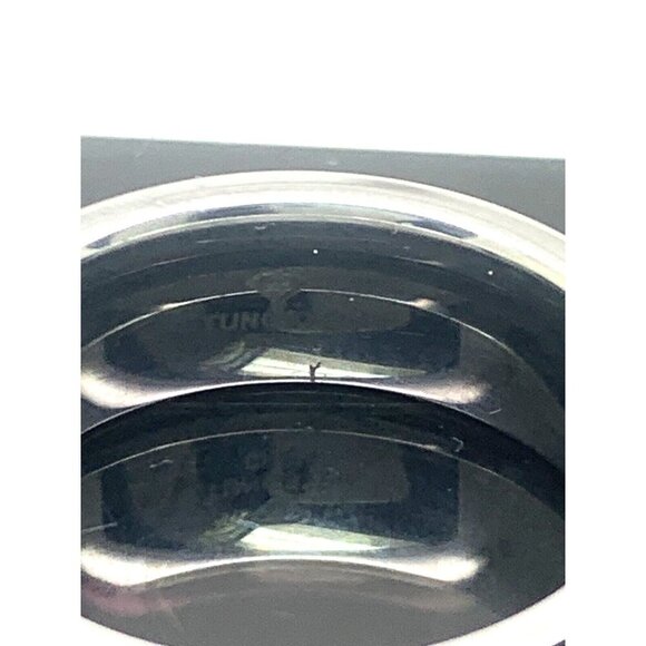 Men's Wedding Band Diamond Black Silver Tungsten Carbide 8mm Ring Size 9.75 - Picture 10 of 14